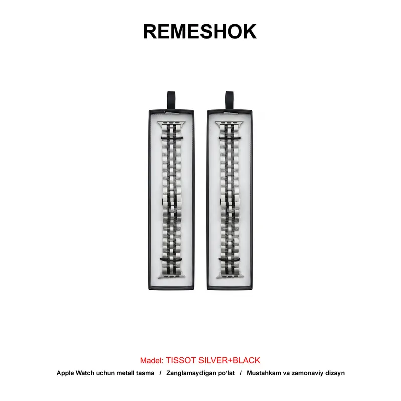 REMESHOK 44-45-49mm TISSOT SILVER+BLACK
