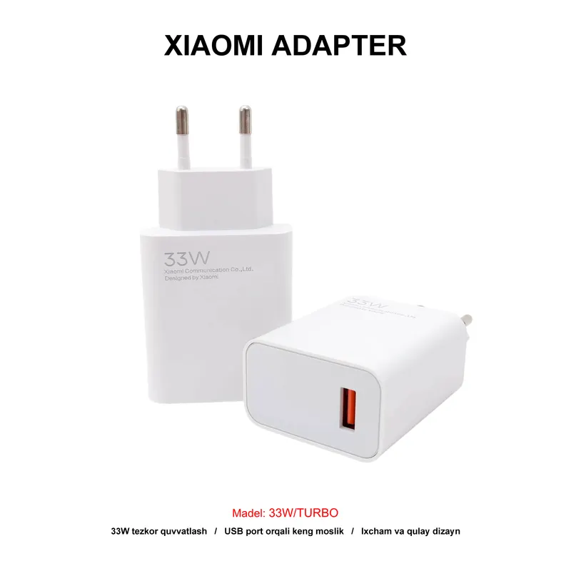 ADAPTER XIAOMI 33W/TURBO WHITE