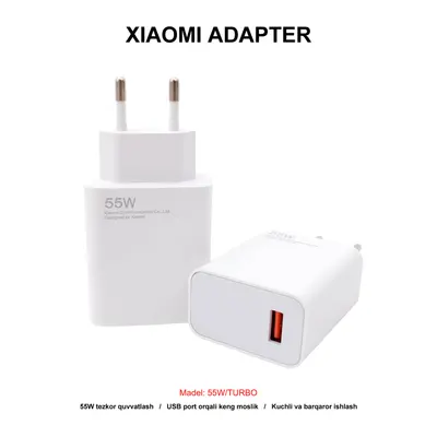 ADAPTER XIAOMI 55W/TURBO WHITE