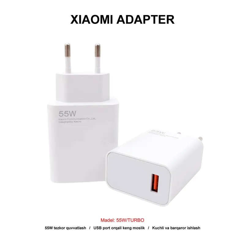 ADAPTER XIAOMI 55W/TURBO WHITE
