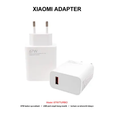 ADAPTER XIAOMI 67W/TURBO WHITE