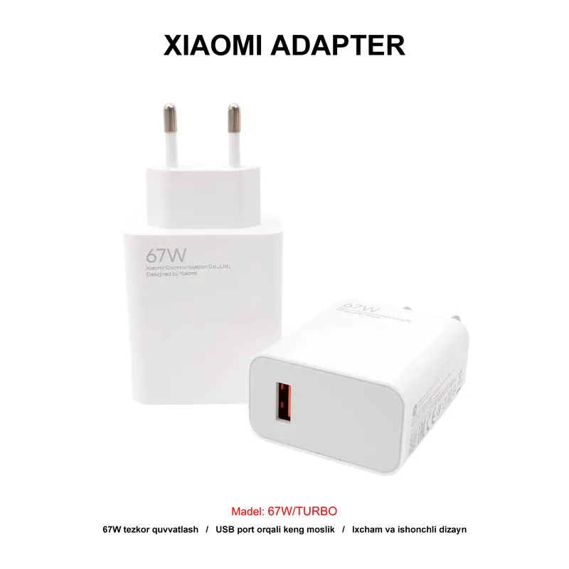 ADAPTER XIAOMI 67W/TURBO WHITE
