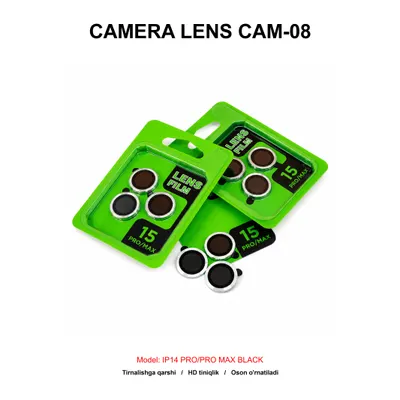 CAMERA LENS CAM-08 IP14 PRO/PRO MAX BLACK