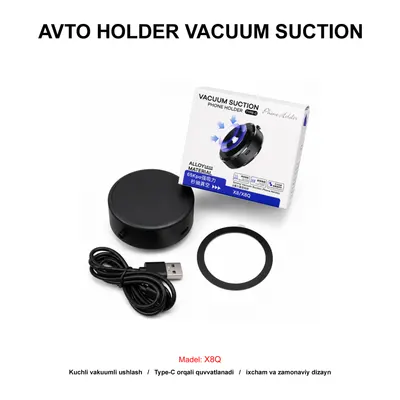 AVTO HOLDER VACUUM SUCTION X8Q BLACK