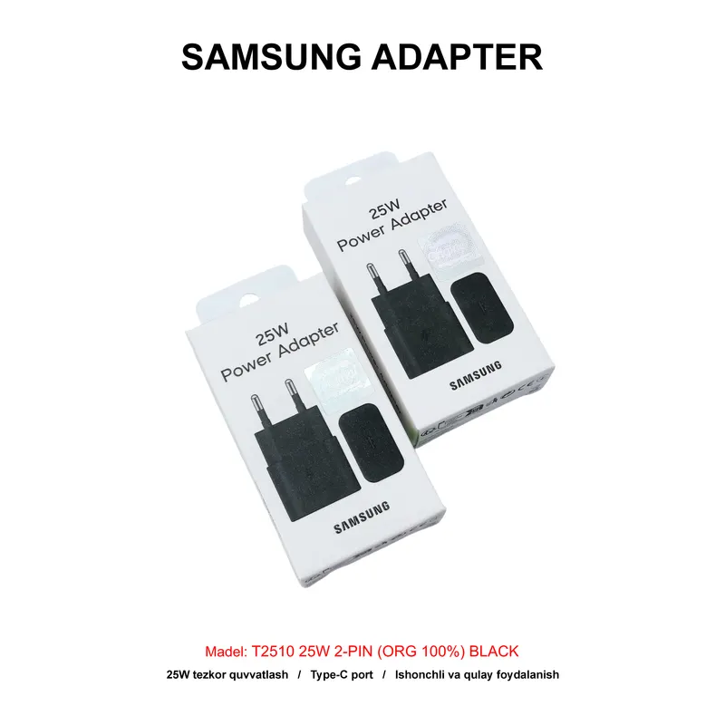 ADAPTER SAMSUNG T2510 25W 2-PIN (ORG 100%) BLACK