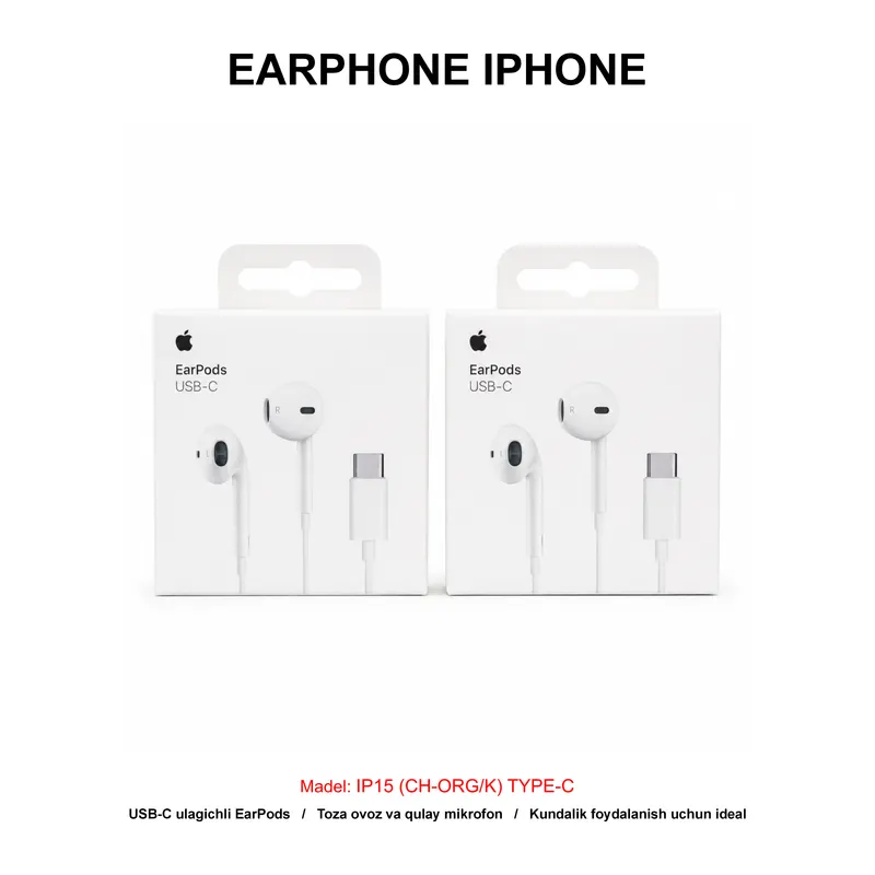 EARPHONE IP15 (CH-ORG/K) TYPE-C