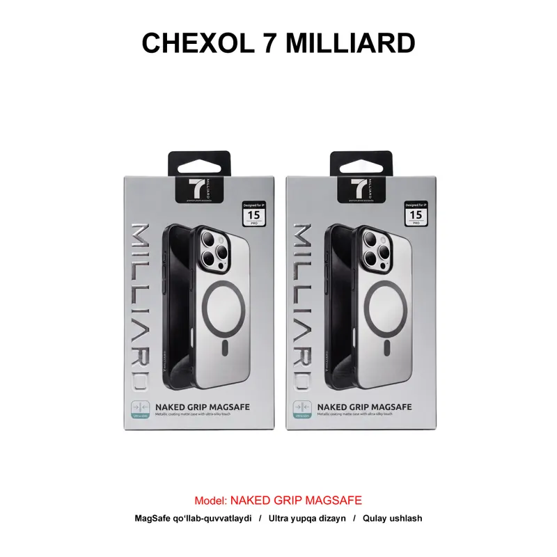 CHEXOL 7 MILLIARD NAKED GRIP MAGSAFE 7MCNGMAIP15PMBK IP15 PRO MAX BLACK