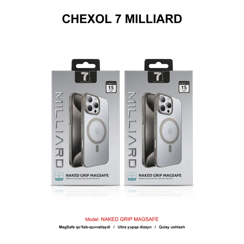 CHEXOL 7 MILLIARD NAKED GRIP MAGSAFE 7MCNGMAIP15PMTN IP15 PRO MAX TITANIUM