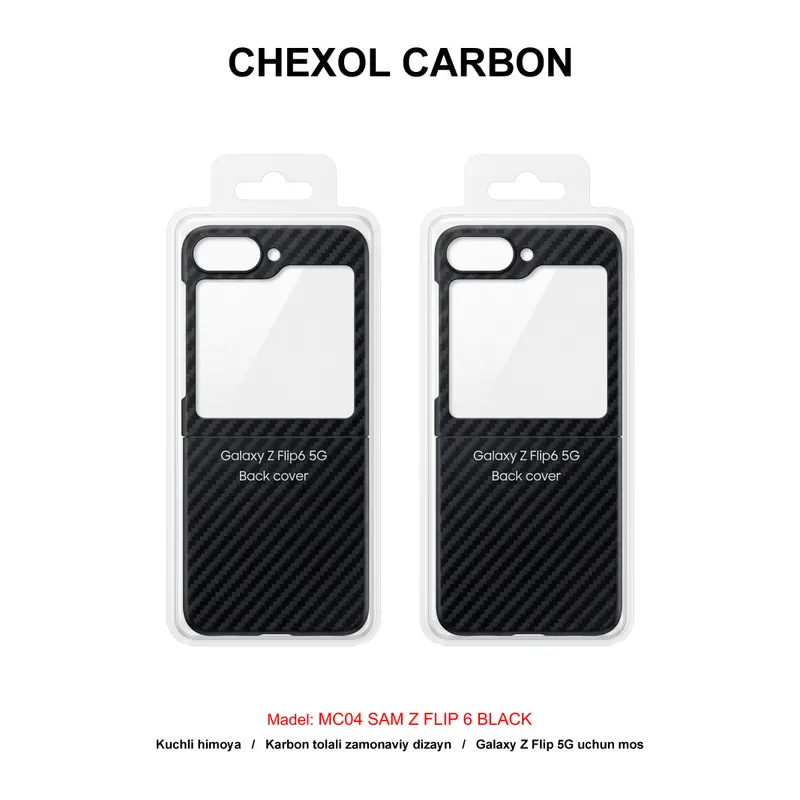 CHEXOL CARBON MC04 SAM Z FLIP 6 BLACK