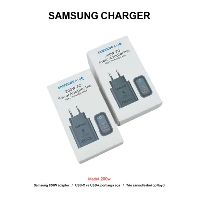 CHARGER SAMSUNG TRIO 2PIN 200W BLACK