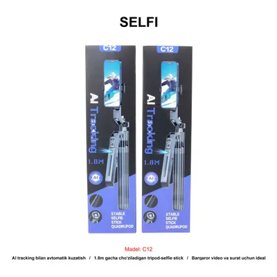 SELFI+TRIPOD C12 BLACK