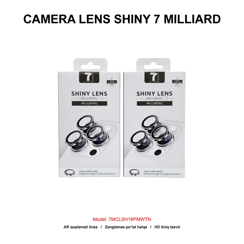 CAMERA LENS SHINY 7 MILLIARD 7MCLSH16PMWTN IP16 PRO/PRO MAX WHITE TITANIUM