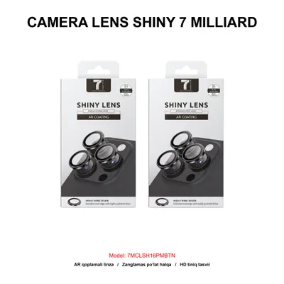 CAMERA LENS SHINY 7 MILLIARD 7MCLSH16PMBTN IP16 PRO/PRO MAX BLACK TITANIUM