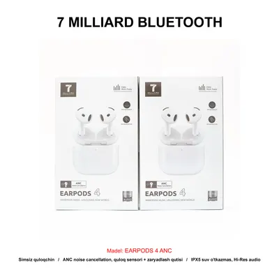 BLUETOOTH 7 MILLIARD EARPODS 4 ANC WHITE 7MEA4WH