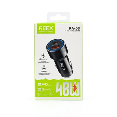 CAR CHARGER REEX RA-03 BLACK