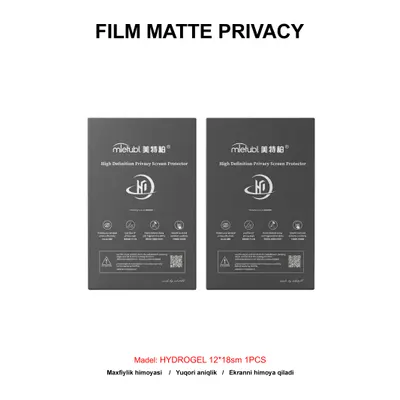 FILM MATTE PRIVACY HYDROGEL 12*18sm 1PCS