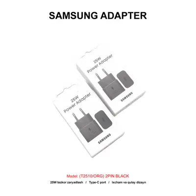 ADAPTER SAMSUNG 25W (T2510/ORG) 2PIN BLACK