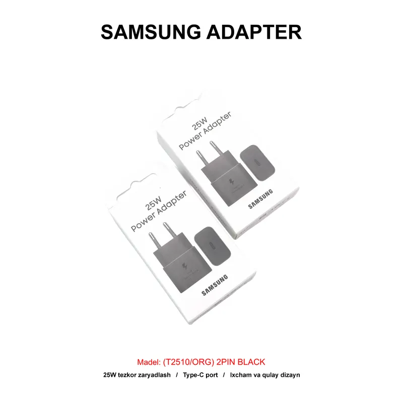 ADAPTER SAMSUNG 25W (T2510/ORG) 2PIN BLACK