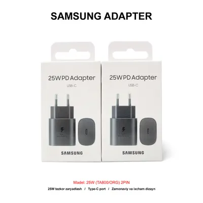 ADAPTER SAMSUNG 25W (TA800/ORG) 2PIN BLACK