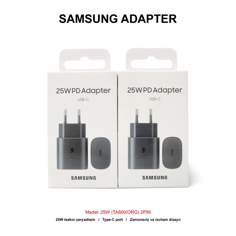 ADAPTER SAMSUNG 25W (TA800/ORG) 2PIN BLACK