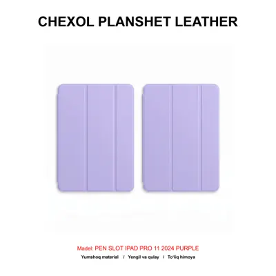 CHEXOL PLANSHET LEATHER PEN SLOT IPAD PRO 11 2024 PURPLE