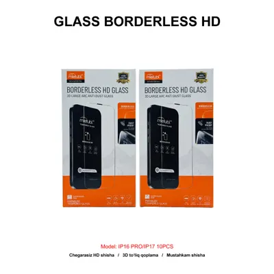 GLASS BORDERLESS HD IP16 PRO/IP17 10PCS