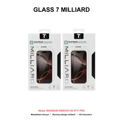 GLASS 7 MILLIARD MAXIMUM WINDOW HD IP17 PRO 7MMWHD17P