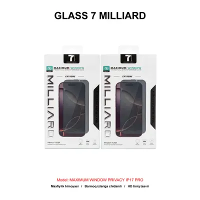 GLASS 7 MILLIARD MAXIMUM WINDOW PRIVACY IP17 PRO 7MMWP17P