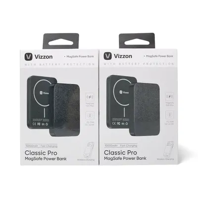 PB VIZZON LEATHER VLPBCP10MBK 10000mAh BLACK