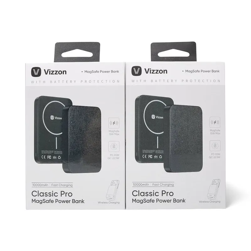 PB VIZZON LEATHER VLPBCP10MBK 10000mAh BLACK