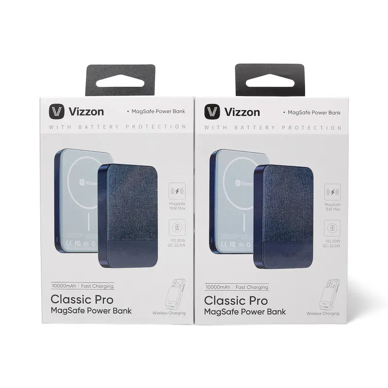 PB VIZZON LEATHER VLPBCP10MBL 10000mAh BLUE