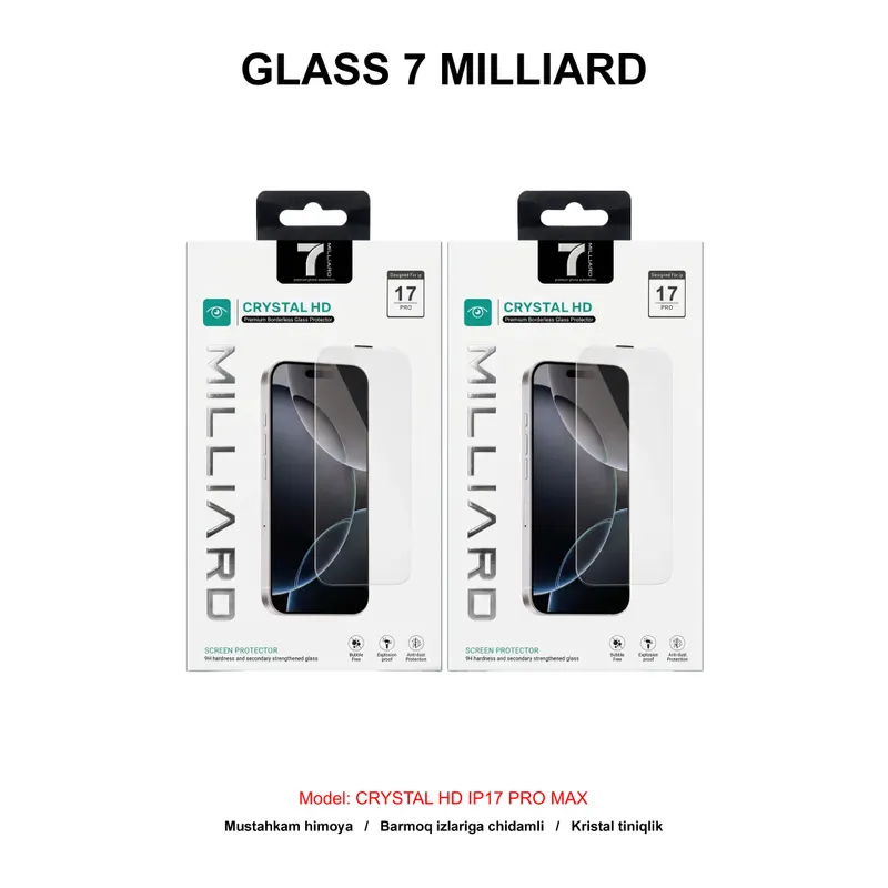 GLASS 7 MILLIARD CRYSTAL HD IP17 PRO MAX 7MCHG17PM