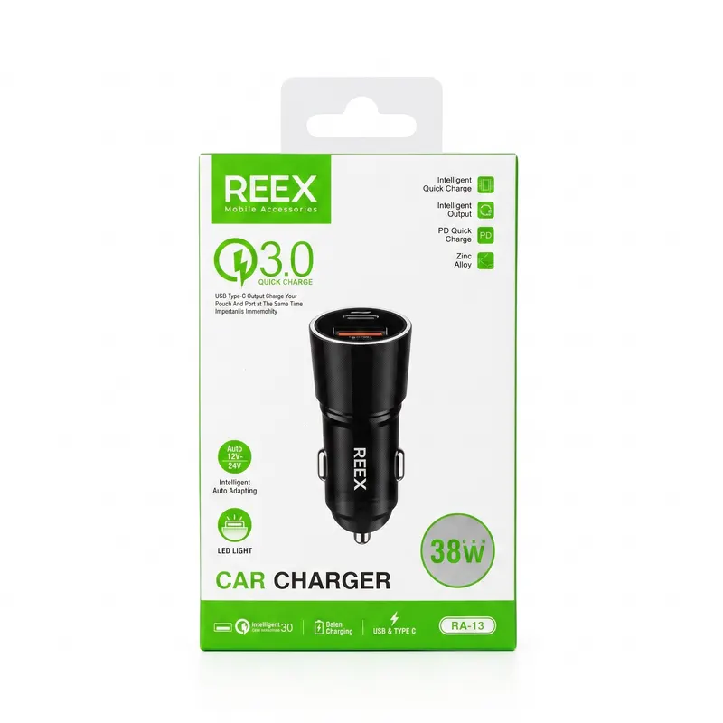 CAR CHARGER REEX RA-13 GREY