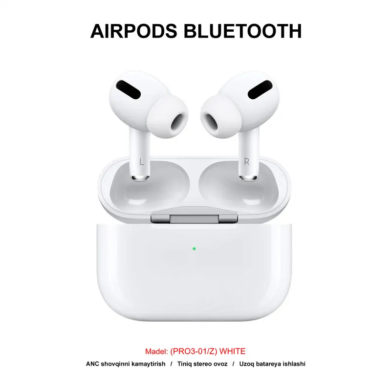 BLUETOOTH AIRPODS PRO 3 (PRO3-01/Z) WHITE