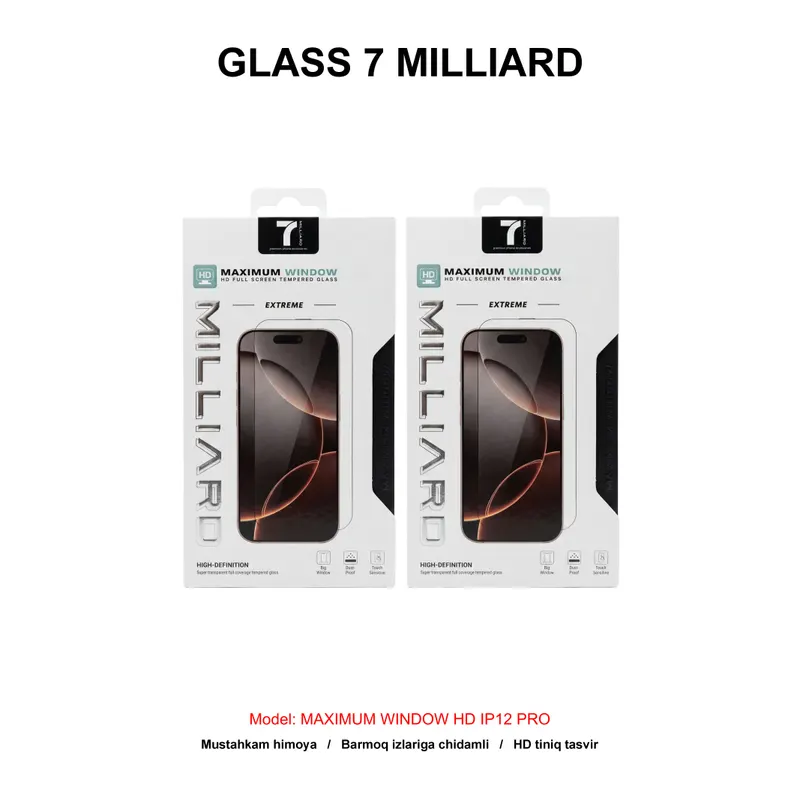 GLASS 7 MILLIARD MAXIMUM WINDOW HD IP12 PRO 7MMWHDG12P