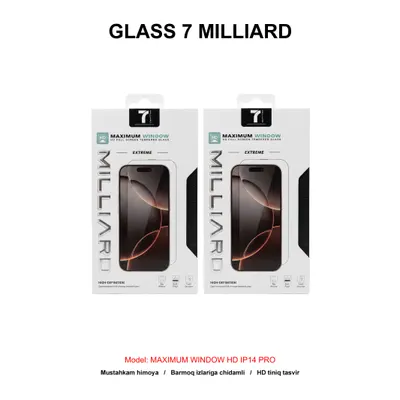 GLASS 7 MILLIARD MAXIMUM WINDOW HD IP14 PRO 7MMWHDG14P