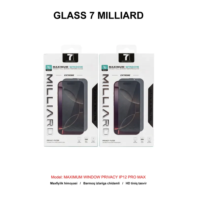GLASS 7 MILLIARD MAXIMUM WINDOW PRIVACY IP12 PRO MAX 7MMWPG12PM
