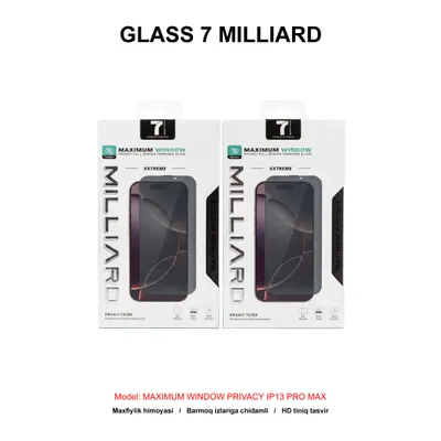 GLASS 7 MILLIARD MAXIMUM WINDOW PRIVACY IP13 PRO MAX 7MMWPG13PM