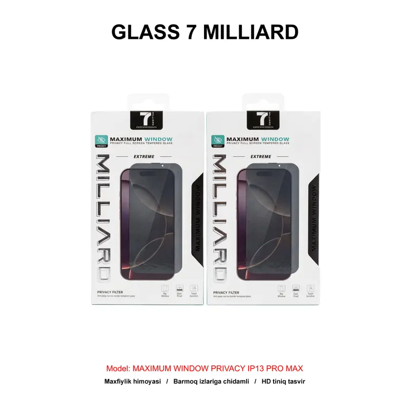 GLASS 7 MILLIARD MAXIMUM WINDOW PRIVACY IP13 PRO MAX 7MMWPG13PM