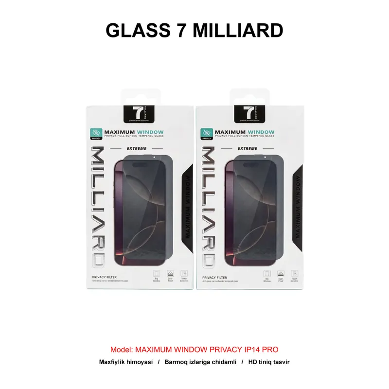 GLASS 7 MILLIARD MAXIMUM WINDOW PRIVACY IP14 PRO 7MMWPG14P