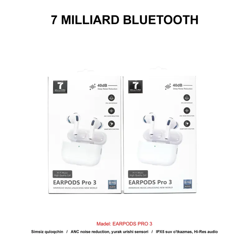 BLUETOOTH 7 MILLIARD EARPODS PRO 3 WHITE 7MEPRO3-01WH