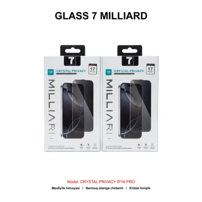 GLASS 7 MILLIARD CRYSTAL PRIVACY IP16 PRO 7MCPG16P