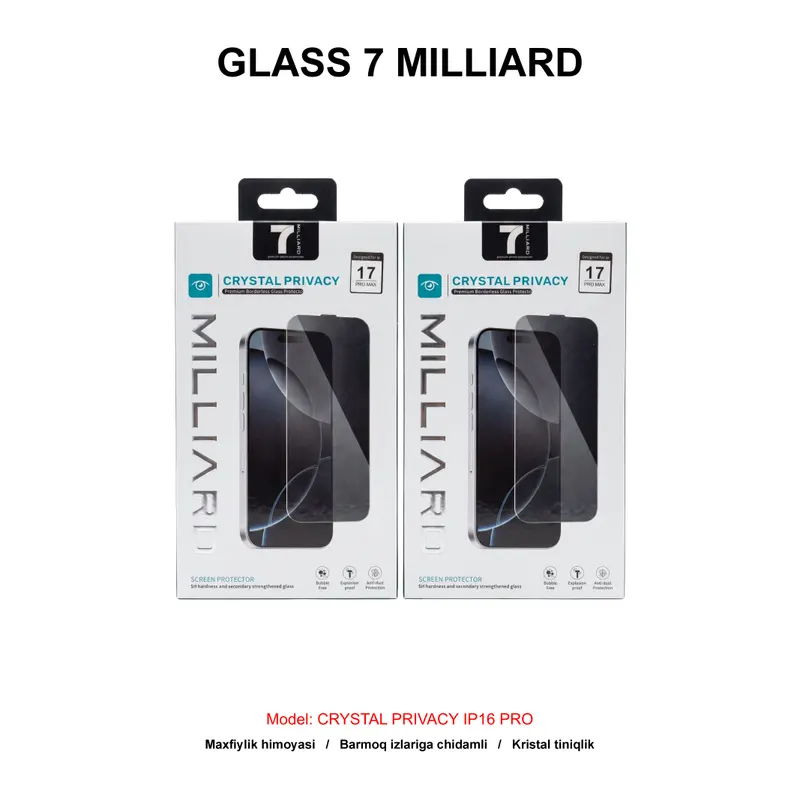 GLASS 7 MILLIARD CRYSTAL PRIVACY IP16 PRO 7MCPG16P