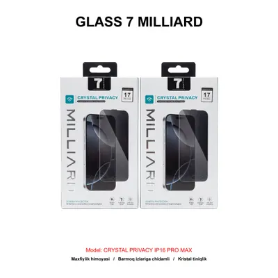 GLASS 7 MILLIARD CRYSTAL PRIVACY IP16 PRO MAX 7MCPG16PM