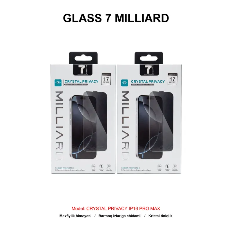 GLASS 7 MILLIARD CRYSTAL PRIVACY IP16 PRO MAX 7MCPG16PM