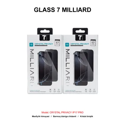 GLASS 7 MILLIARD CRYSTAL PRIVACY IP17 PRO 7MCPG17P