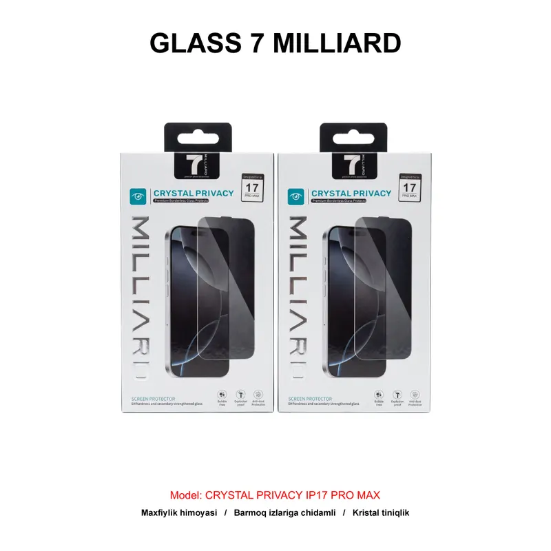 GLASS 7 MILLIARD CRYSTAL PRIVACY IP17 PRO MAX 7MCPG17PM