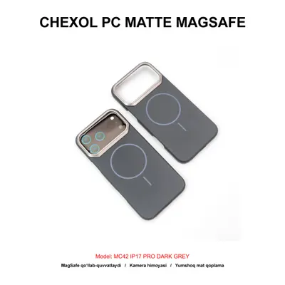 CHEXOL PC MATTE MAGSAFE MC42 IP17 PRO DARK GREY