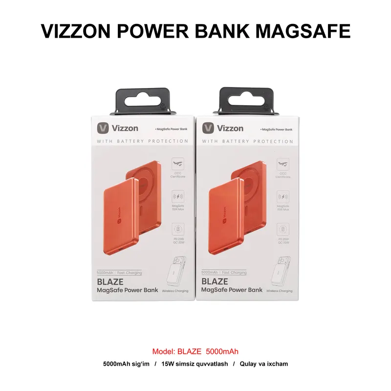 PB VIZZON BLAZE MAGSAFE 5000mAh 7MBPB5MOG ORANGE