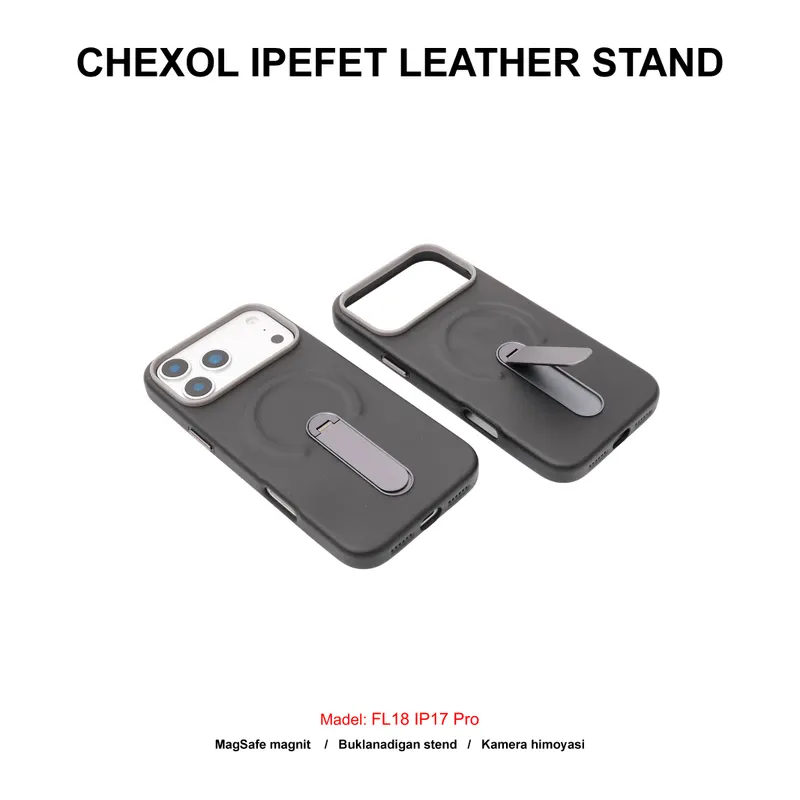 CHEXOL IPEFET LEATHER STAND FL18 IP17 PRO BLACK